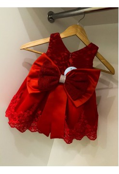 Вечірнє червоне дитяче плаття з бантом